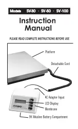 Acculab SV-30 User Manual preview