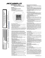 Preview for 1 page of Accusplit Eagle 800AC Operating	 Instruction