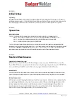 Preview for 5 page of Badger Welder B22 Operation Manual