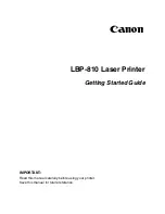 Canon LBP-810 Getting Started Manual preview