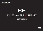 Preview for 1 page of Canon RF 24-105mm F2.8 L IS USM Z Instructions Manual