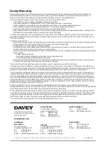 Preview for 28 page of Davey VM Series Installation And Operating Instructions Manual