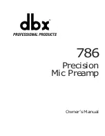 Preview for 1 page of dbx 786 Owner'S Manual