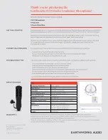 Preview for 2 page of Earthworks Audio SV33 Quick Start Manual