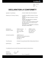 Preview for 1 page of Garmin Oregon 450 Declaration Of Conformity