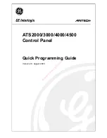 GE ATS4000 Quick Programming Manual preview