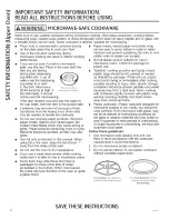 Preview for 6 page of GE PT7800DH2BB Owner'S Manual