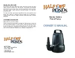 Half Off Ponds Manta Series Owner'S Manual preview