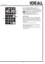 Preview for 21 page of IDEAL 4860 Operating Instructions Manual