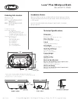 Preview for 2 page of Jacuzzi LUNA PLUS Specification Sheet