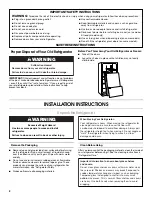 Preview for 2 page of Jenn-Air Refrigerators User Instructions