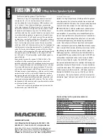 Preview for 8 page of Mackie Fussion Series 3000 Specifications