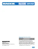 Preview for 8 page of Mackie ONYX 1640I Applications