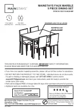 Mainstays FAUX MARBLE D2118.0028-MP Instruction Booklet preview