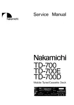 Nakamichi TD-700 Service Manual preview