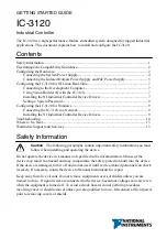 Preview for 1 page of National Instruments IC-3120 Getting Started Manual