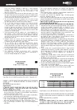 Preview for 5 page of NEO TOOLS 11-760 Instruction Manual