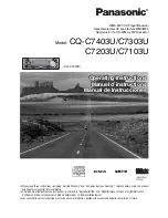 Panasonic CQC7403U - CAR AUDIO - MULTI-LANG Operating Instructions Manual preview