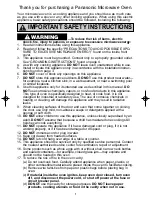 Preview for 3 page of Panasonic NN-SN789S Operating Instructions Manual