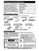 Preview for 2 page of Panasonic Palmcorder PV-A386 User Manual