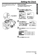 Preview for 13 page of Panasonic Plamcorder PalmSight PV-L671 Operating Instructions Manual