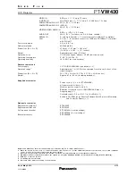 Preview for 3 page of Panasonic PT-VW430U Specification