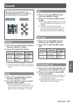 Preview for 49 page of Panasonic PT-VX400 Operating Instructions Manual