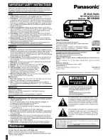 Panasonic RCCD300 - CLK RADIO W/CD-LOW P Operating Instructions Manual preview