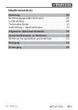 Preview for 22 page of Parkside PP 1050 A1 Operation And Safety Notes