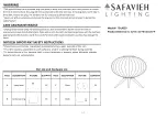 Safavieh Lighting Coehlo TBL4529 Quick Start Manual preview