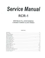 Sangean RCR-1 Service Manual preview