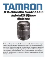 Preview for 1 page of Tamron A06 Specification