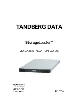 Tandberg Data StorageLoader Quick Installation Manual preview