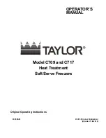 Taylor C709 Operator'S Manual preview