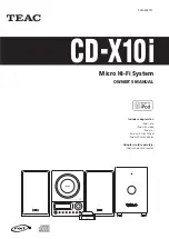 Teac CD-X10I Owner'S Manual preview