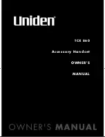 Uniden TCX860 Owner'S Manual preview