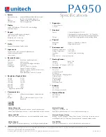 Preview for 2 page of Unitech PA960 Specifications