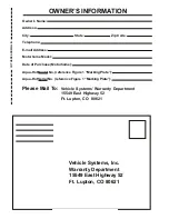 Preview for 2 page of Vehicle Systems Aqua-Hot AHE-100-04S Owner'S Manual