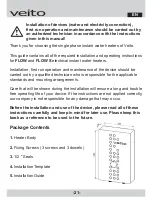 Preview for 21 page of veito FLOW Installation And Operating Instructions Manual