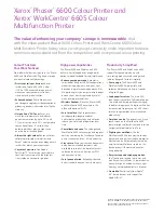 Preview for 2 page of Xerox WorkCentre 6605DN Specifications