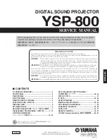 Yamaha YSP 800 - Digital Sound Projector Five CH... Service Manual preview