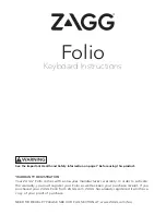Zagg FOLIO Instruction Manual preview