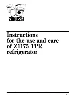 Zanussi Z1175 TPR Use And Care Instructions Manual preview