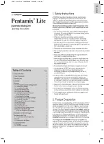 Preview for 3 page of 3M ESPE Pentamix Lite Operating Instructions Manual