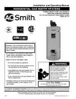 A.O. Smith 300 Series Installation And Operating Manual preview