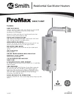 Preview for 1 page of A.O. Smith ProMax Direct-Vent GDV-40 Specification Sheet