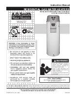 A.O. Smith Residential Gas Water Heaters Instruction Manual preview