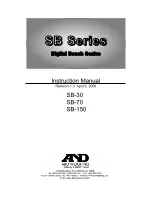 Предварительный просмотр 1 страницы A&D SB-30 Instruction Manual