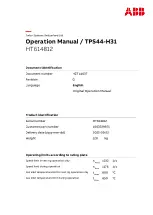 ABB HT614812 Operation Manual preview
