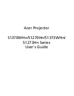 Acer S1370WHn Series User Manual preview
